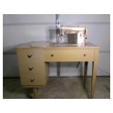 Singer 404 Sewing Machine in Cabinet w/ Chair