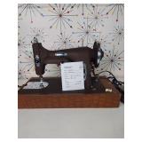 Vintage White Rotary 77 Brown Crinkle Machine TEST