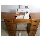 Pfaff 1222 Sewing Machine in Wooden Cabinet