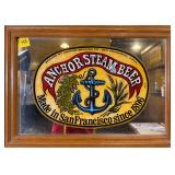 Framed Anchor Steam Beer Mirror Sign