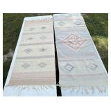 Handwoven Wool Rug Runner Lot of 2