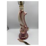 Aladdin Pink Iridescent Swirl Ceramic Lamp Base