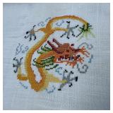 Hand Embroidered Dragon Tablecloth 35'
