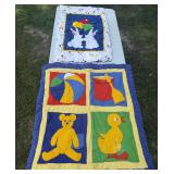 Handmade Baby Quilts Lot of 2 Bunny Ducks