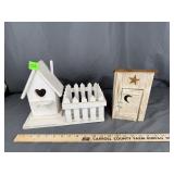 Rustic Wood Birdhouse Planter & Outhouse Decor