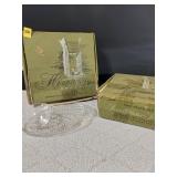 Vintage Federal Glass Wheat Snack Set in Box