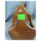 Vintage Wooden Spindle Magazine Rack Caddy