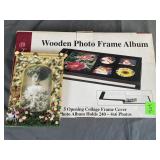 Treasures Wooden Photo Album & Rose Frame Lot