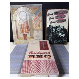 Vtg Metal Signs: Allen's Root Beer & Dad's BBQ Set