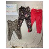 Nouveau Floral Brocade Velour Joggers 3-Piece Lot