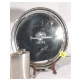 Tommy Bahama Rum Stainless Serving Tray & Flask