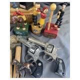 Vintage Toy Pistols & Push Puppet Novelty Lot