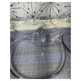 Vtg Hazel Atlas Orchard Clear Glass Apple Snack Se
