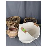 Target Pillowfort Rope & Woven Straw Baskets 4pc
