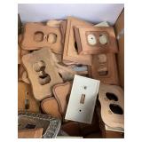 Vintage Wood & Metal Switch Plate Covers Utility