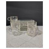 Vintage Indiana Glass Clear Pebble Tea Snack Set