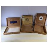 Empty Wooden Cigar Boxes Lot of 3