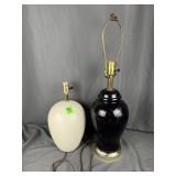 Vintage Ceramic & Glass Table Lamps Pair