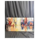 Modern Impressionist Cityscape Canvas Wall Art