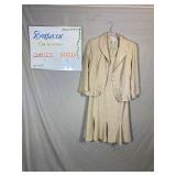 Danny & Nicole Beige Embroidered Dress Jacket Suit