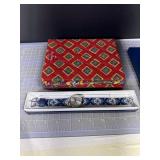 Vera Bradley Villa Red Frame & Blue Medallion Watc