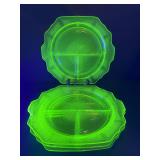 Anchor Hocking Princess Green Uranium Plates Lot