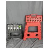 Plastic Folding Step Stools Pair 9in & 16in