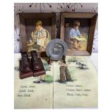 Vtg Dick & Jane, Little Engine & Baby Shoe Art Lot