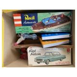 Vintage Revell Model Boat & Ford Falcon Car Lot