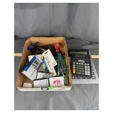 Vintage Office Supplies & Calculators Box Lot