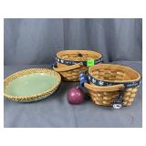 Holiday Woven Baskets & Pottery Variety Lot