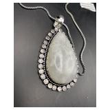 Rainbow Moonstone German Silver Necklace Set