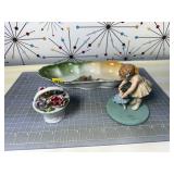 Bessie Pease Gutmann Figurine & Antique Celery Dis