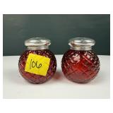 Avon Ruby Red Glass Salt and Pepper Shakers Lot