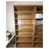 Oak Finish Wooden 6 Shelf Bookcase 36x83