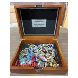Land of the Free Wooden Case and Costume Jewelry
