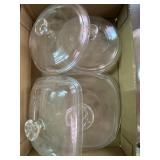 Clear Glass Casserole Lids Assorted Group Lot
