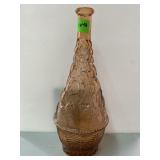 Amber Grape Embossed Glass Bottle Vase
