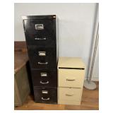 Metal Vertical File Cabinets Pair