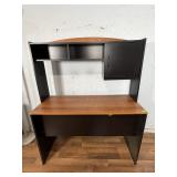 Two Tone Computer Desk with Storage Hutch