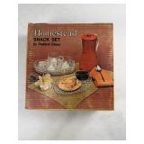 Federal Glass Homestead Snack Set in Original Box