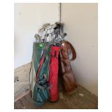Vintage Golf Clubs and Bags Storage Group Lot