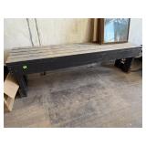 Rustic Slatted Wood Work Bench 78 Inch Long