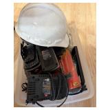 Toro Battery Charger Hard Hat and Tool Lot