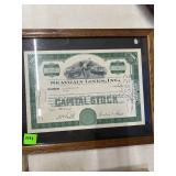 Framed 1955 Seatrain Lines Stock Certificate
