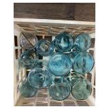 Vintage Ball Blue Glass Mason Jars Crate Lot