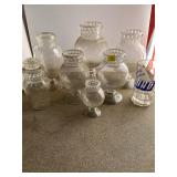 Clear Glass Ivy Vases and Dad Mug Lot