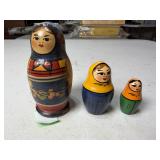 Vintage Russian Matryoshka Nesting Dolls Lot of 3