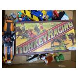 Donkey Racing Board Game and Mixed Toy Box Lot