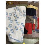 Antique Handmade Patchwork Crazy Quilts Stack